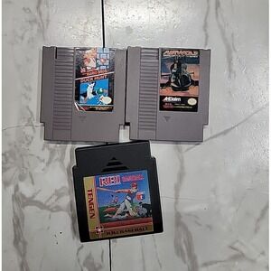Vintage Super Mario Bros Duck Hunt RBI Tengen Air Wolf Nintendo NES 85 Lot Of 3